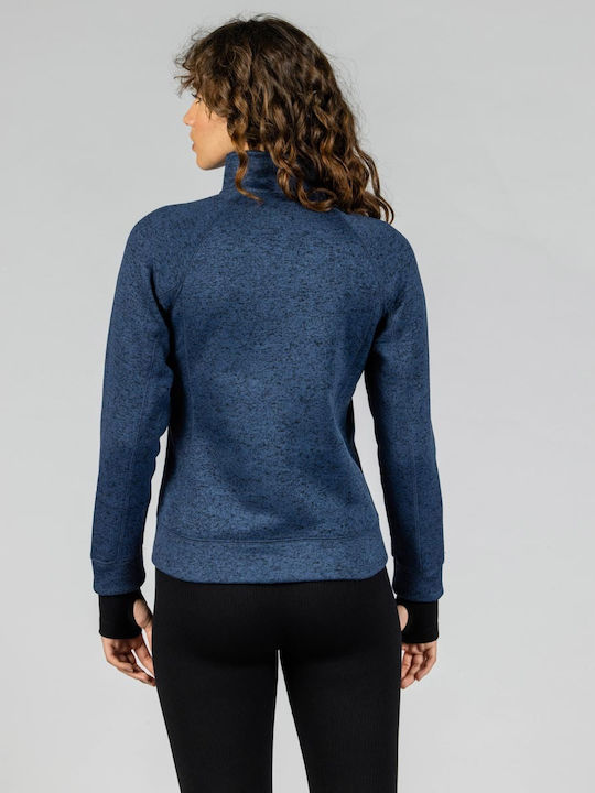 GSA Fleece Γυναικεία Ζακέτα με Φερμουάρ σε Navy Μπλε Χρώμα