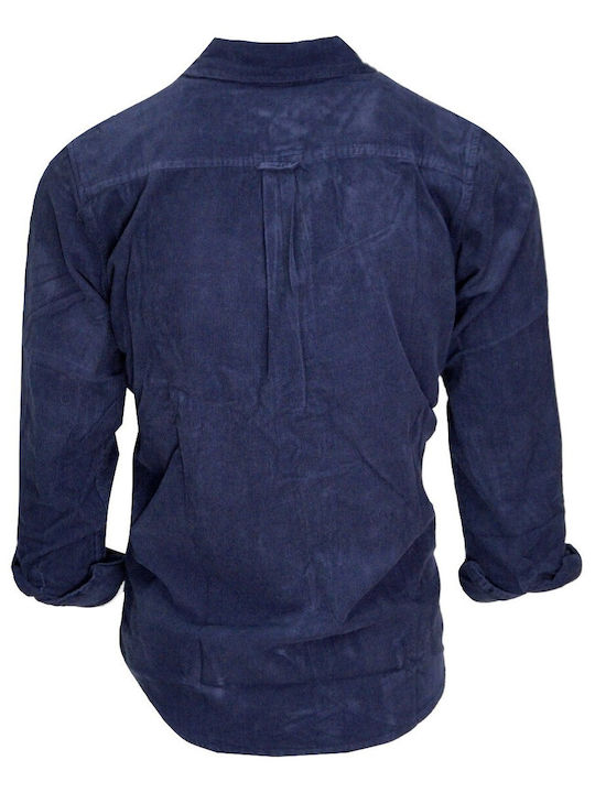 Basehit Men's Shirt Long Sleeve Denim Navy Blue