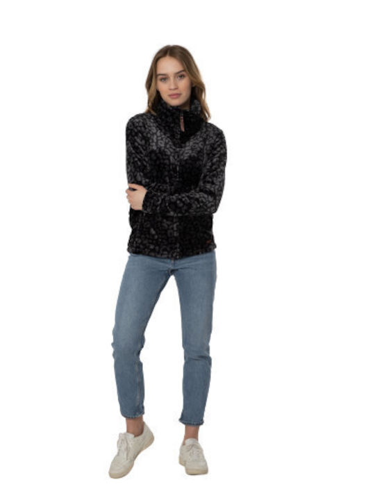 Women's Cardigan with Zipper Black