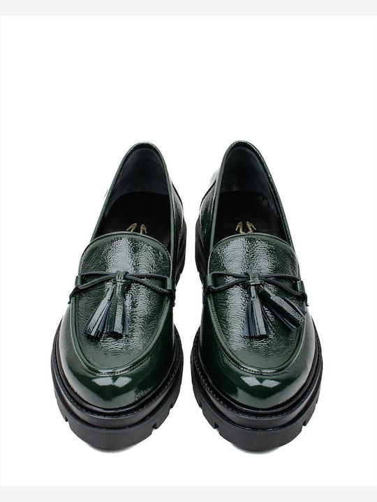 Λουστρίνι Γυναικεία Loafers σε Πράσινο Χρώμα