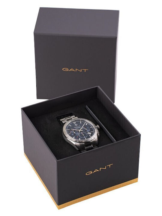 Gant Hammondsport Men's Watch 43mm Chronograph Battery with Silver Metal Bracelet