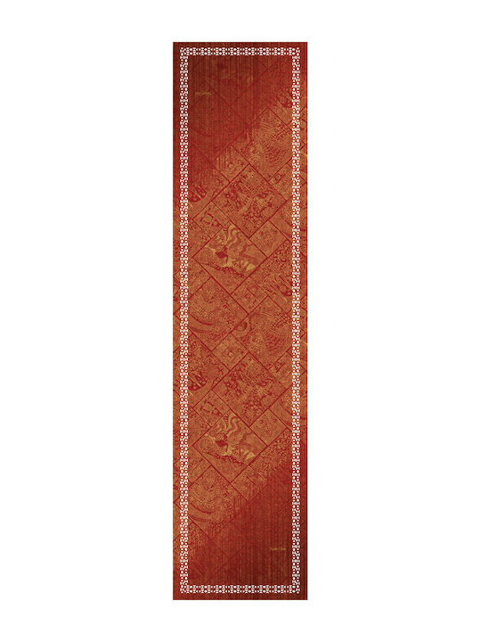 Saint Clair Christmas Tablecloth Runner Fabric Red L160xW40cm.