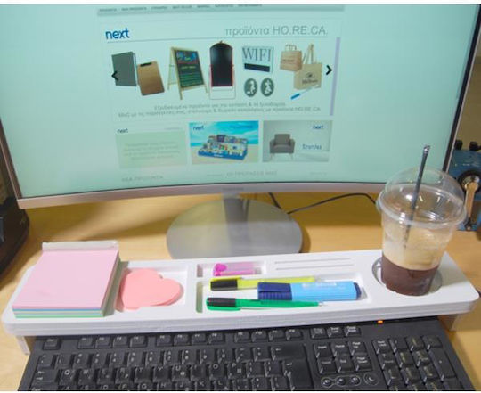 Plastic Office Organizer in White Color 55x12x2.8cm 1 Piece 35421