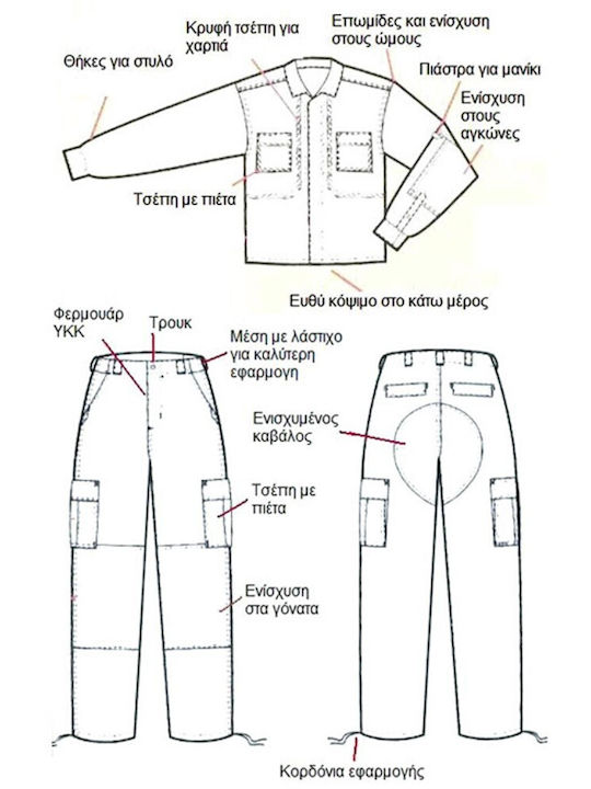 Survivors BDU Military Pants Monochrome in Black Color