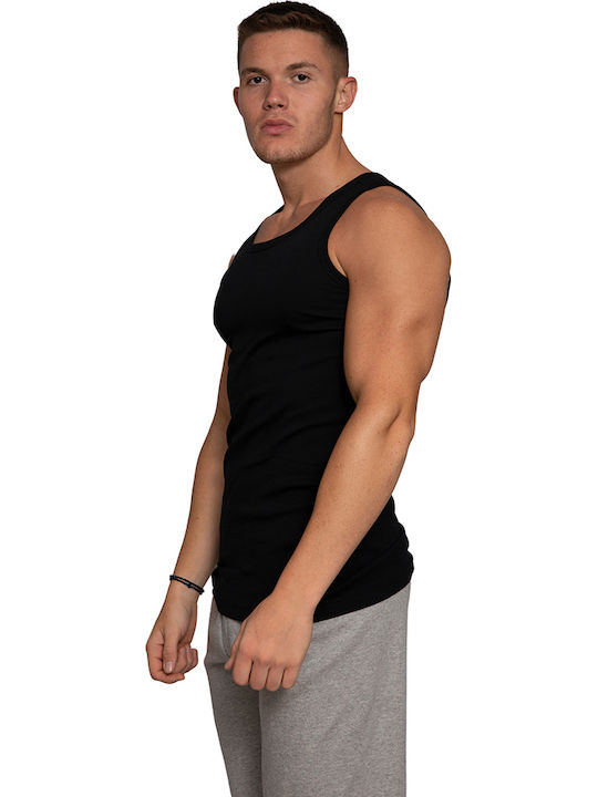 Men's Sleeveless Undershirt in Black Colour
