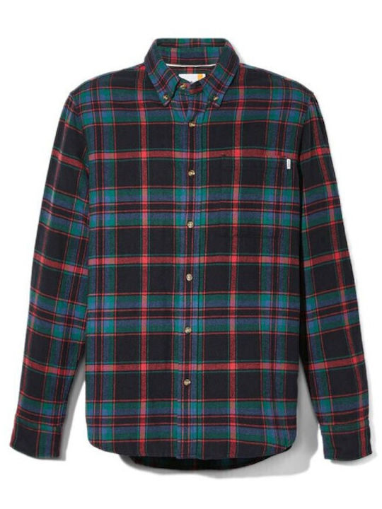 Long-sleeved Flannel Shirt Checked Scarlet Sage
