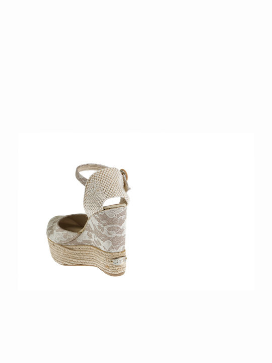 Women's Platform Espadrilles Beige FLVIN2 LAC08 0091
