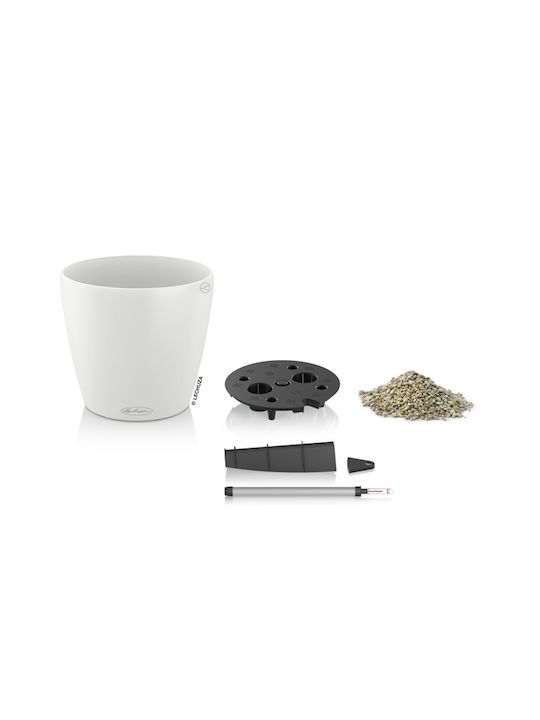Lechuza Classico Self-watering Pot Plastic White 34.5x34.5x32.5cm.