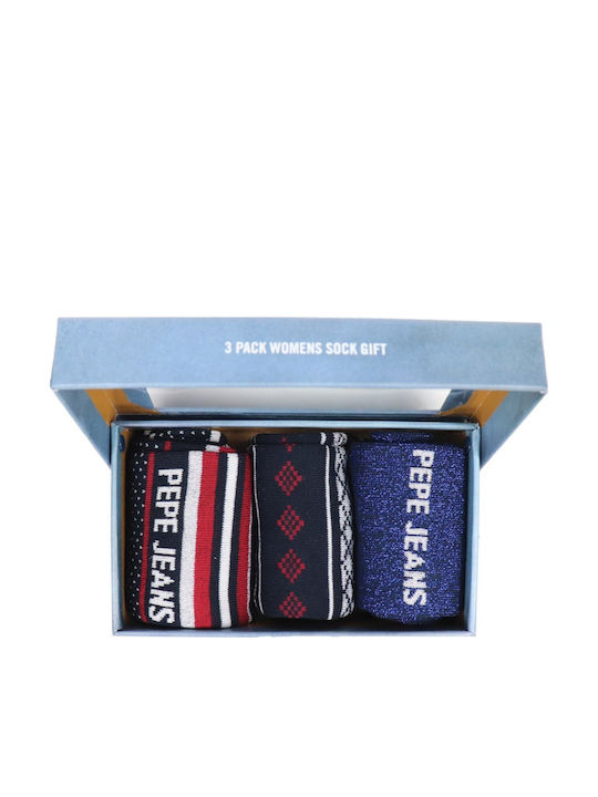 Pepe Jeans Дамски Чорапи Сини 3Пакет