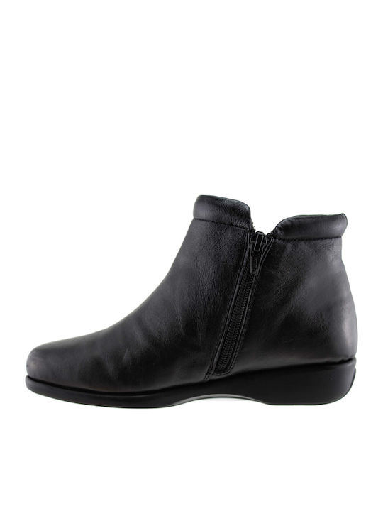TC2351 Leder Stiefeletten Damen Schwarz