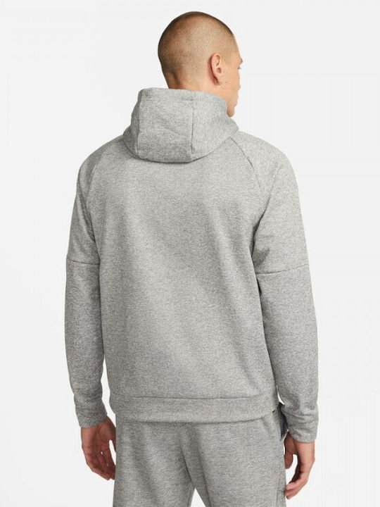 Nike Therma-FIT Men's Sweatshirt with Hood and Pockets Gray