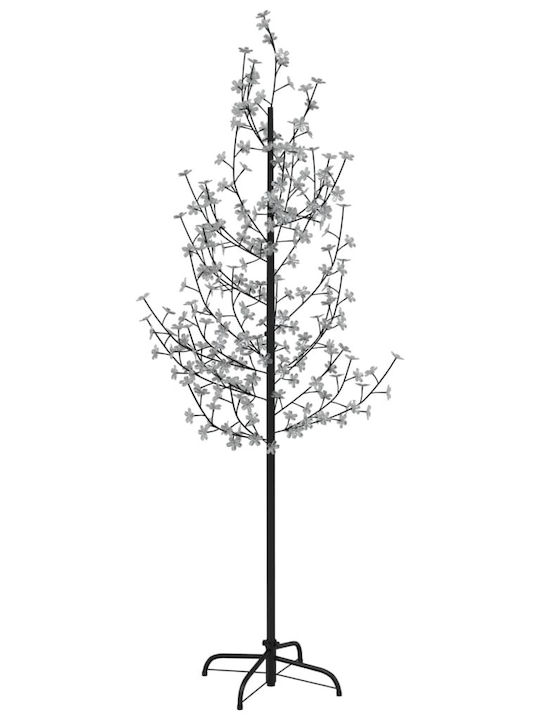 vidaXL Beleuchtet Weihnachtsdekoration Baum Kirschen Natürliches Erscheinungsbild 220cm Für den Außenbereich Weiß