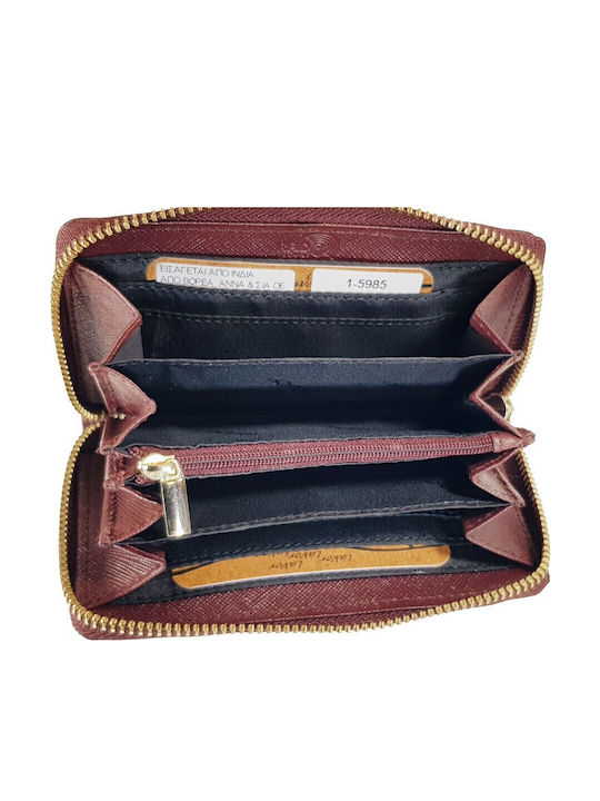 Small Leather Women's Wallet Classic with RFID Burgundy