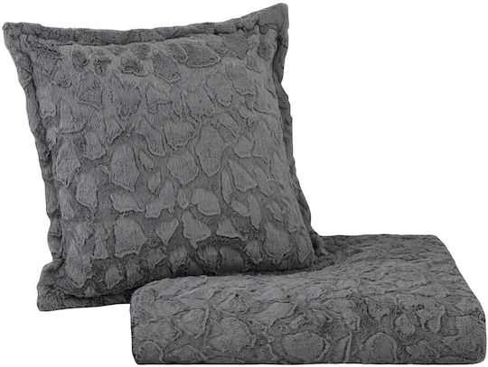 Madi Dekorativer Kissenbezug Rubble aus Pelziger Gray 45x45cm