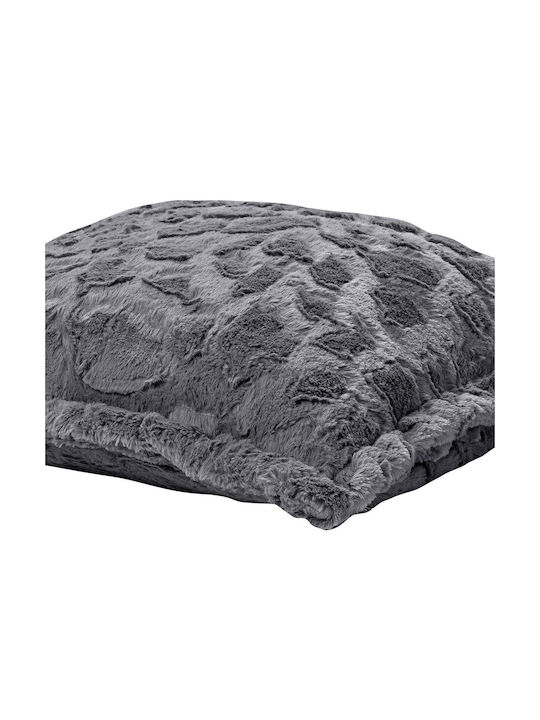 Madi Διακοσμητική Μαξιλαροθήκη Rubble από Γούνα Grey 45x45εκ.