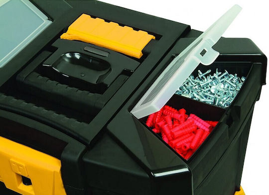 Keter Wheeled Plastic Tool Carrier 2 Slot with Toolbox W42xD29xH62.5cm Hammer Mastercart