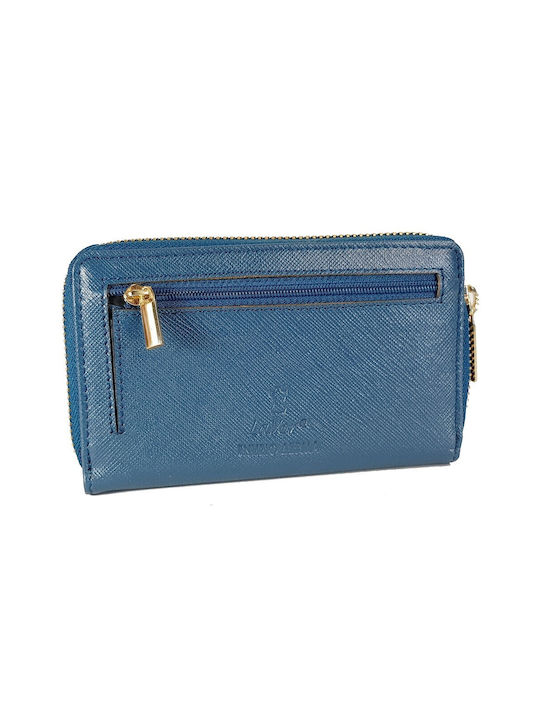 Lavor Small Leather Women's Wallet with RFID Navy Blue