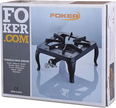 Foker Europa Tabletop Commercial LPG Burner with 1 Hearths 4kW 27x37x16.5cm 243-0003-SN