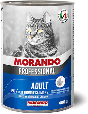 Morando Miglior Gatto Professional Nasses Katzenfutter für Katze in Dose mit Lachs und Thunfisch 400gr