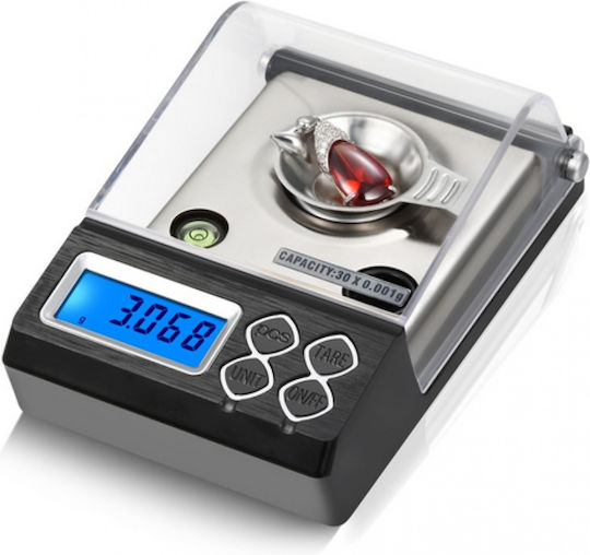 Elektronisch Präzisionswaage mit einer Wiegekapazität von 0.05kg und einer Unterteilung von 0.001gr