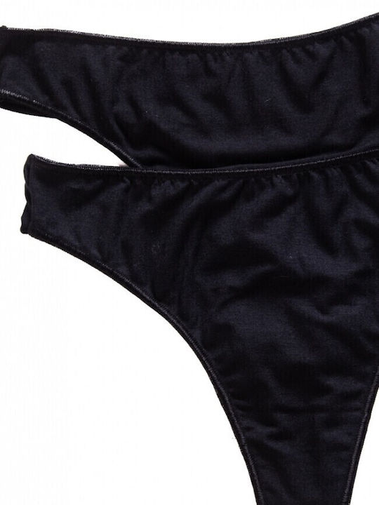 Γυναικεία String 2Pack Μαύρα