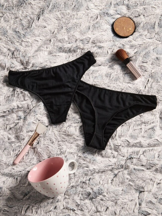 Γυναικεία String 2Pack Μαύρα
