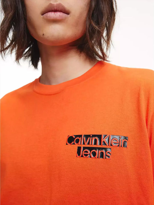 Calvin Klein Men's T-Shirt Stamped Coral