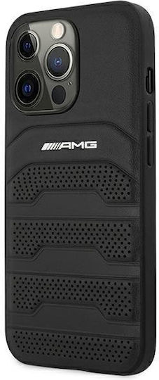 Mercedes-Benz Debossed Lines Back Cover Δερμάτινο Μαύρο (iPhone 14 Pro Max)