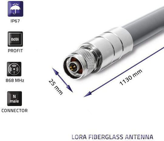 Qoltec LoRa Extern Wi-Fi-Antenne WiFi Rundstrahlantenne 8dBi mit N-Verbinder-Anschluss
