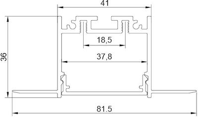 Aca Accessory for Lighting Fixtures made of Aluminum Profile without Cover Black P240T