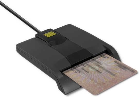 Qoltec Интелигентен Smart ID Chip SCR-0634 Кард Рийдър USB 3.2 Type-C за SmartCard