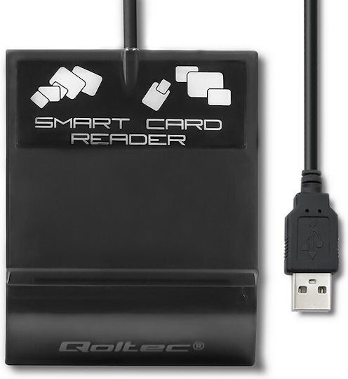 Qoltec Кард Рийдър USB 3.2 Type-C за SmartCard