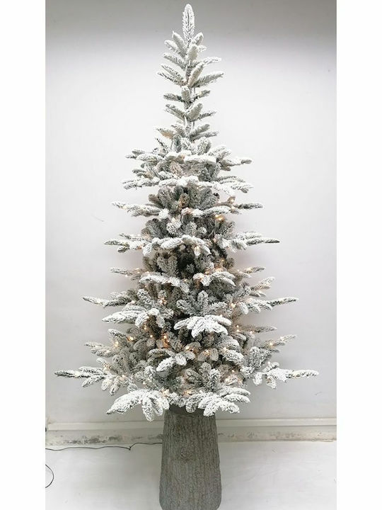 Christmas Tree Princess Pine Snowy 240cm with 697 Branches and with LED Lighting