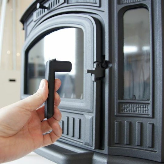 Kratki Koza K9 130 Metalic Soba pe lemne Încălzitor de aer 10kW Negru