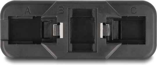 DeLock DeLock Network Keystone Set Base with 3 Keystone Modules RJ45/RJ11 Cat 6 1 Piece 87104