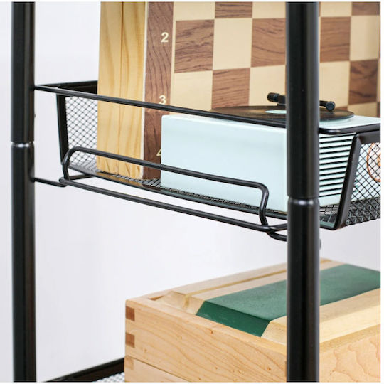 HomCom Metallic Kitchen Trolley 5 Tiers Black 45x26.5x106cm