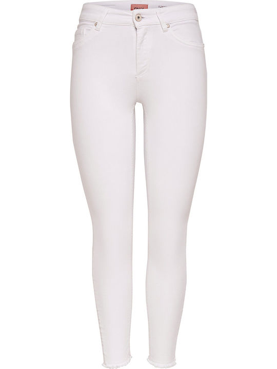 Blush High Waist Women's Jean Trousers in Skinny Fit White