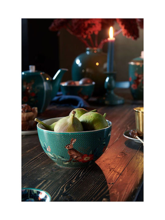 PiP Studio Winter Wonderland Porcelain Salad Bowl Green 15x15cm