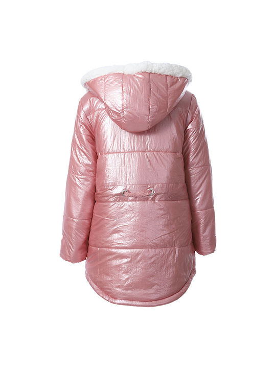 Matoufrance Kinderjacke Lang mit Futter & Kapuze Rosa