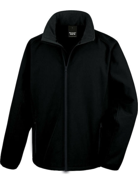 Result Men's Winter Softshell Jacket Waterproof and Windproof Black