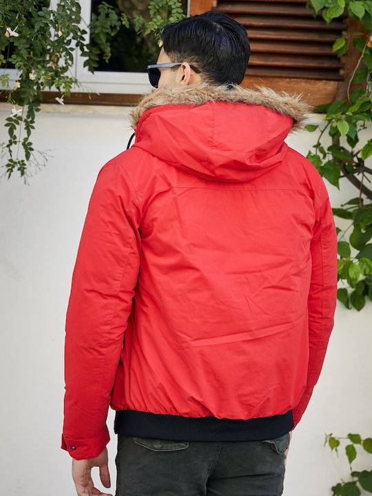 Winter Jacke Parka Rot