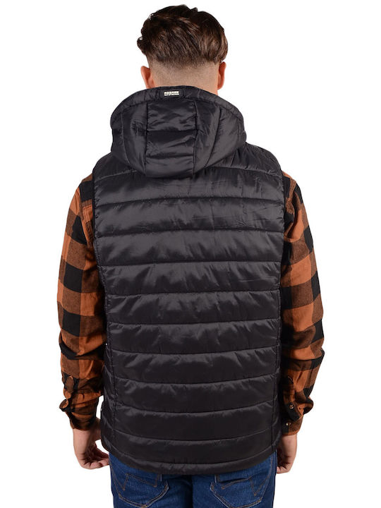 Rebase Ärmellos Herren Jacke Puffer Schwarz