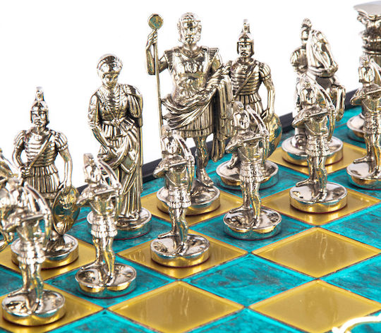 Manopoulos Handmade Chess Metal with Pawns 41x41cm