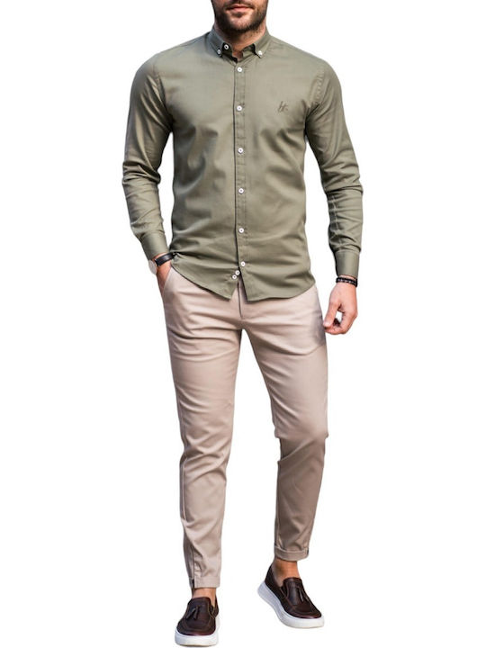 Harmony Long-sleeved Cotton Shirt Khaki