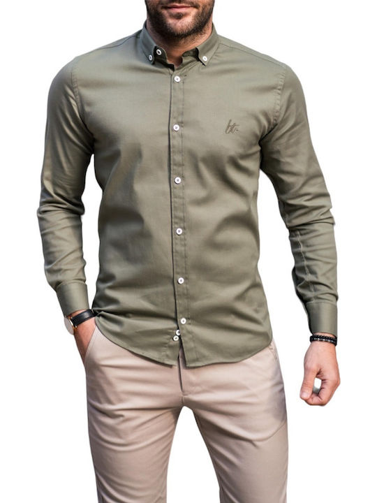 Harmony Long-sleeved Cotton Shirt Khaki