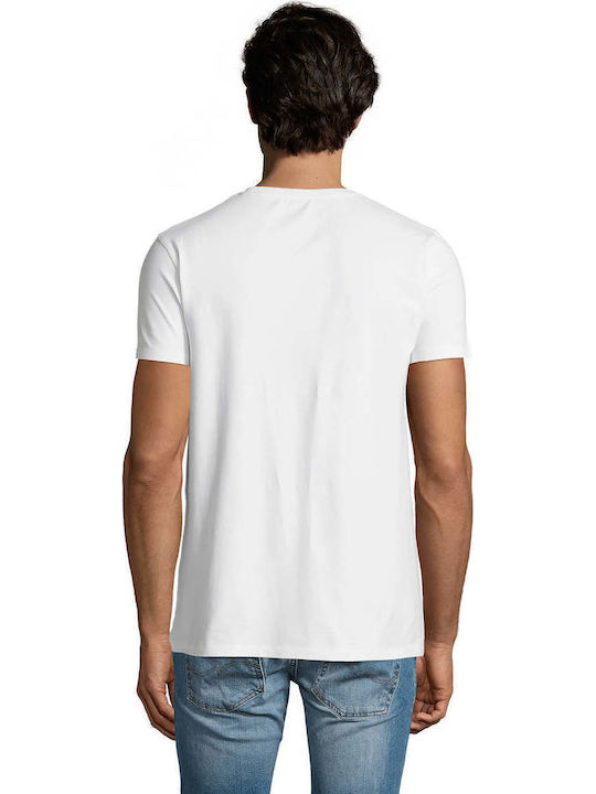 Sol's Ανδρικό Διαφημιστικό T-shirt Κοντομάνικο σε Λευκό Χρώμα