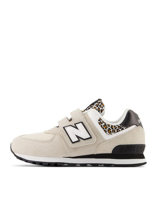 Youth Girl Kids Sneakers with Scratch Beige