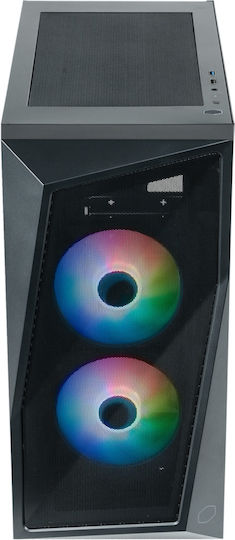 CoolerMaster CMP 320 Gaming Mini Tower Κουτί Υπολογιστή με Πλαϊνό Παράθυρο και RGB Φωτισμό Μαύρο