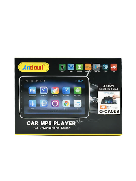 Andowl Auto-Audiosystem 2DIN (Bluetooth/USB/WiFi/GPS/Apple-Carplay/Android-Auto) mit Touchscreen 10.5"