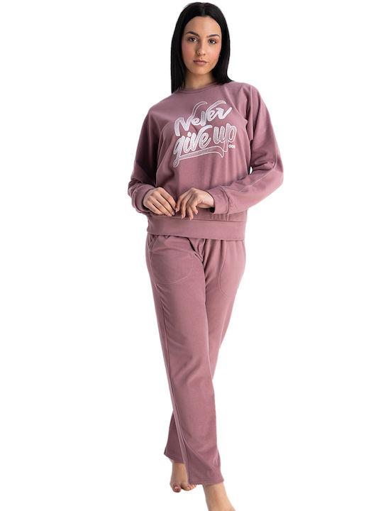 Rachel Iarnă Set pijama femei Fleece Roz